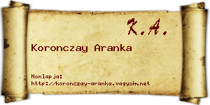 Koronczay Aranka névjegykártya